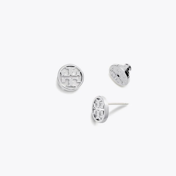Tory Burch silver circle logo earings*NEW - Picture 4 of 6